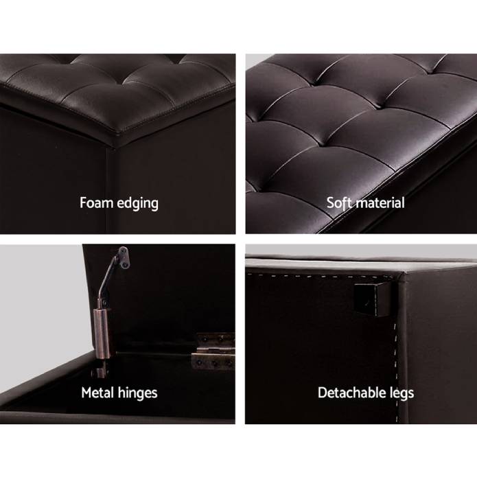 Black Leather Ottoman With Storage