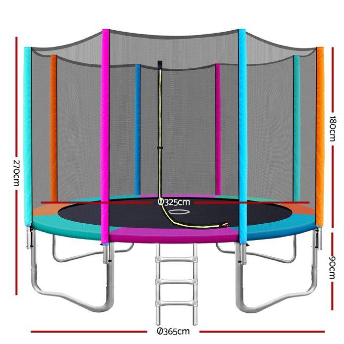 Round Trampoline Kids Safety Net Enclosure Pad Outdoor Gift Multi-coloured