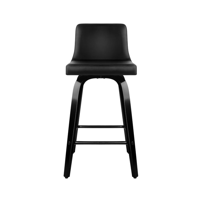Artiss 4x Felipe Wooden Bar Stools Swivel Bar Stool Kitchen Chairs Black