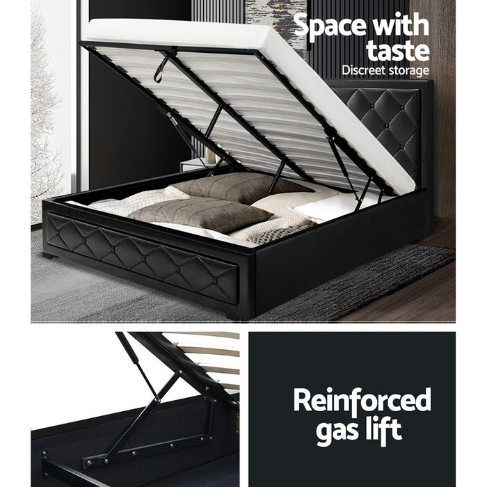 Artiss Tiyo Gas Lift Bed Frame - Double