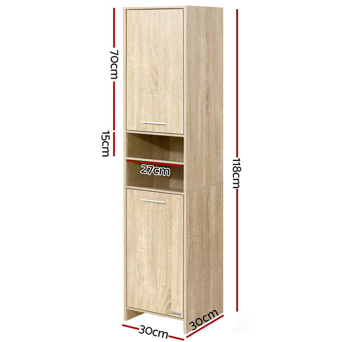 Artiss 185cm Bathroom Tallboy Toilet Storage Cabinet Laundry Cupboard Adjustable Shelf