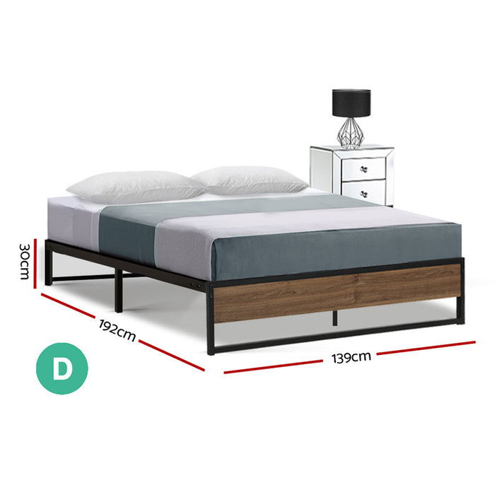 Black Double Size Metal Bed Frame