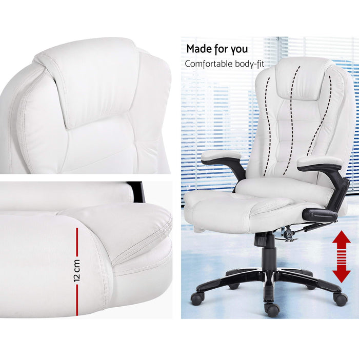 8 Point PU Leather Reclining Massage Chair