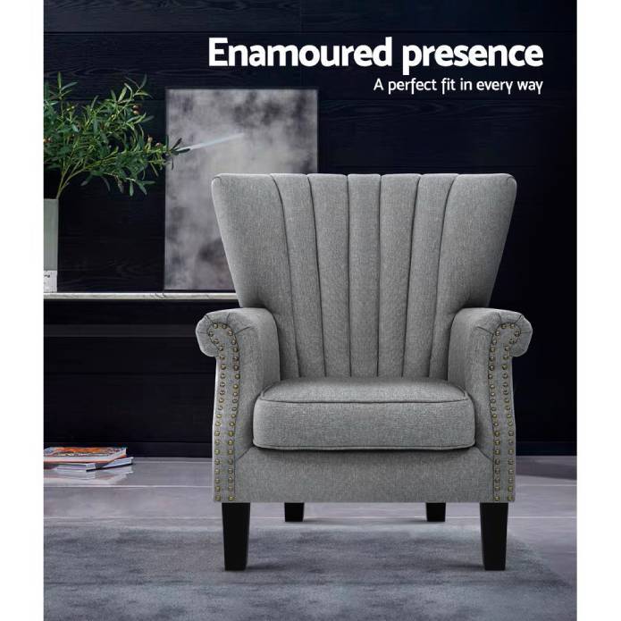 Artiss Armchair Lounge Chair Accent Chairs Armchairs Fabric Single Sofa