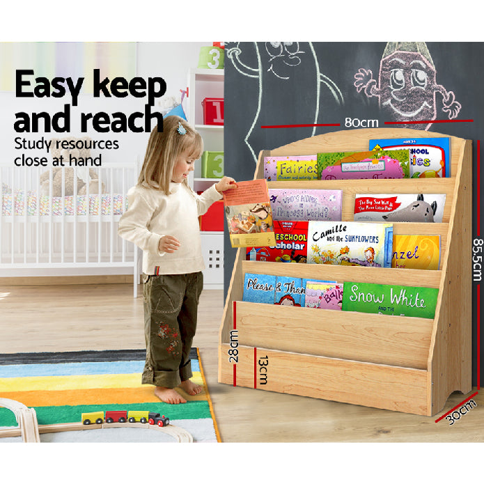 Keezi 5 Tiers Kids Bookshelf Magazine Shelf Rack Organiser Bookcase Display