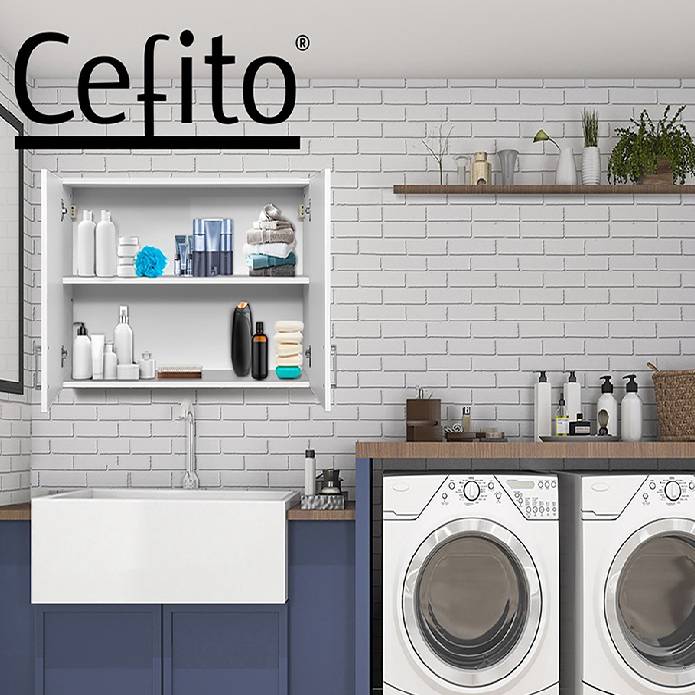 Cefito Wall Cabinet Storage Bathroom Kitchen Bedroom Cupboard Organiser White