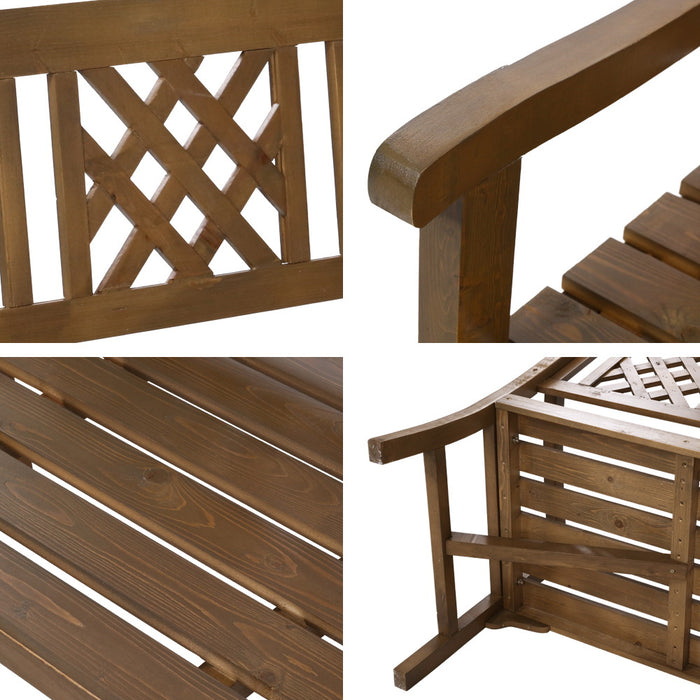 Gardeon Wooden Garden Bench 3 Seat Patio Furniture Timber Outdoor Lounge Chair