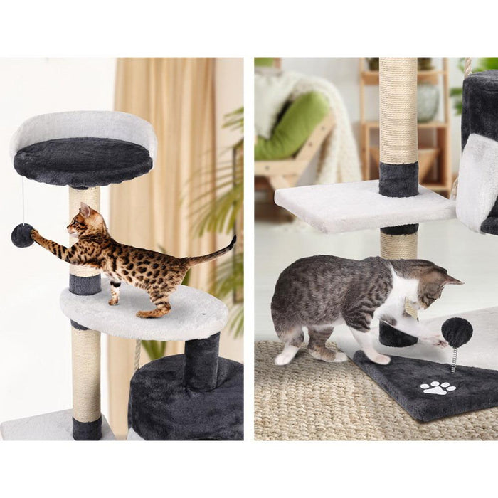 i.Pet Cat Trees Scratching Post Scratcher Tower Condo House Furniture Wood Grey