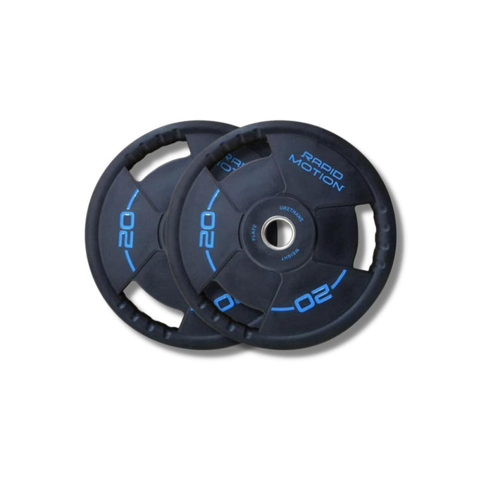 Rapid Motion Tri-Grip Pu Olympic Plates 1.25Kg-25Kg (Sold As Pair)