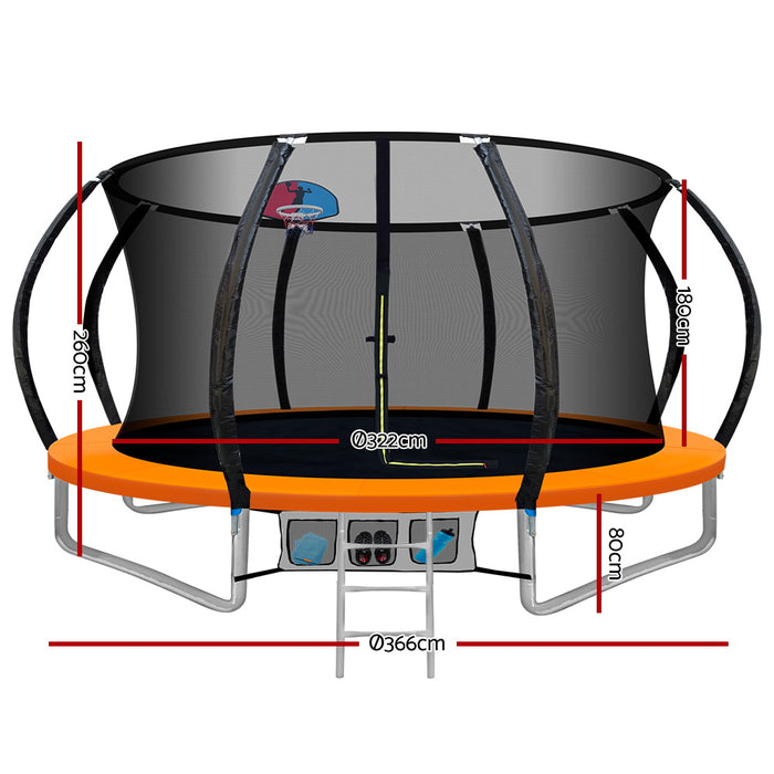 Everfit 12FT Round Trampoline With Basketball Hoop