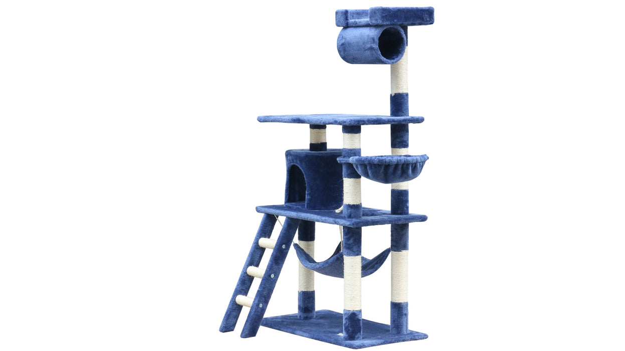 YES4PETS 140 cm Cat Scratching Post Tree W ladder & Hammock