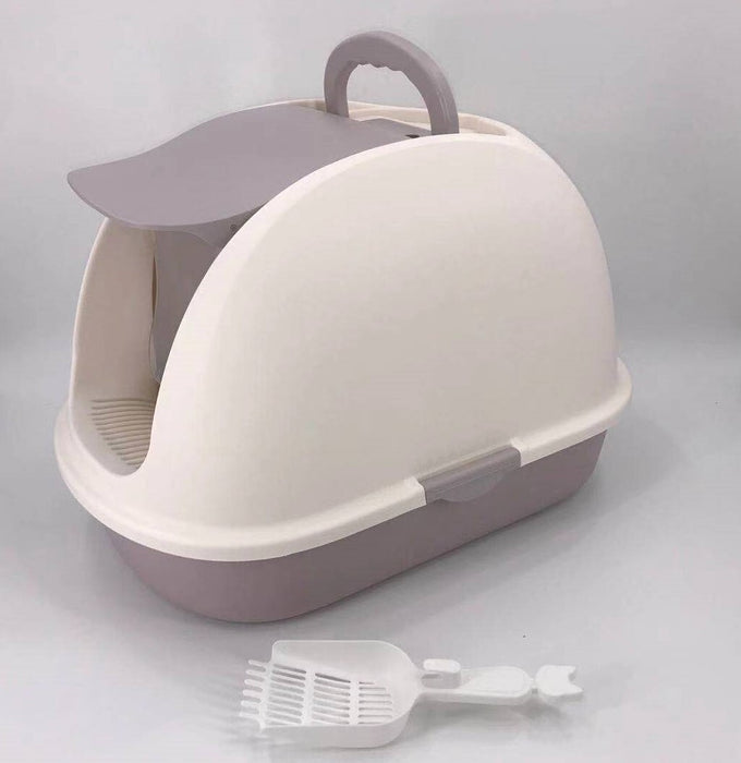 XL Portable Hooded Cat Toilet Litter Box Tray House with Charcoal Filter and Scoop