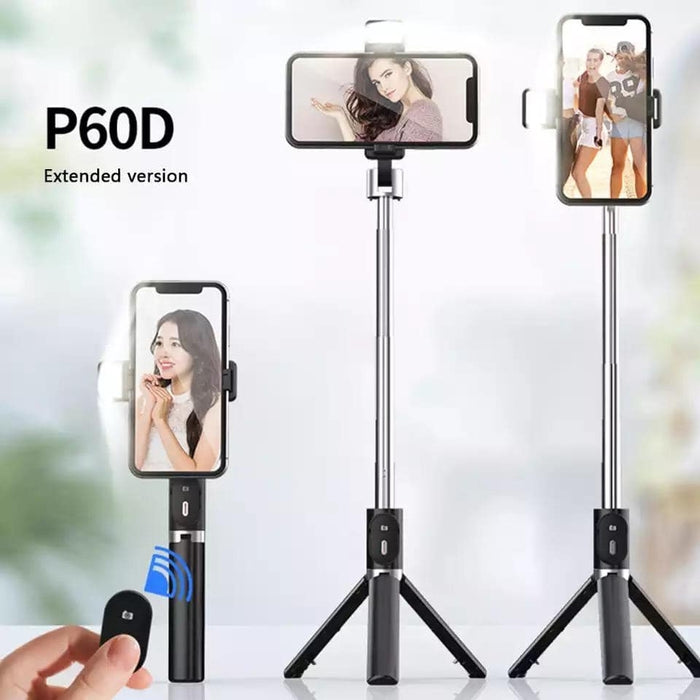 TEQ P60 Bluetooth Selfie Stick and Tripod with Remote (Stainless Steel)