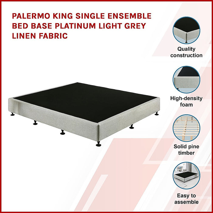 Palermo King Single Ensemble Bed Base Linen Fabric