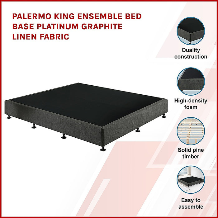 Palermo King Ensemble Bed Base Linen Fabric