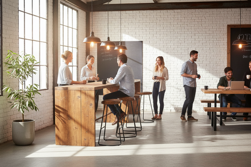 Office break room setup with cafe furniture for Australian businesses