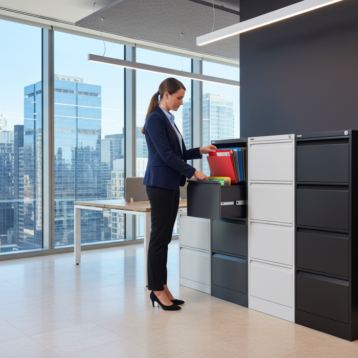 Vertical filing cabinet and lateral filing cabinet comparison for office storage