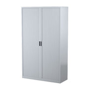 Steelco Tambour Door Cabinet 3 Shelves- 1320mm H x 1200mm W x 463D Silver Gray