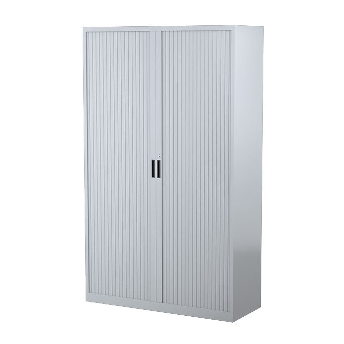 Steelco Tambour Door Cabinet 3 Shelves- 1320mm H x 1200mm W x 463D Silver Gray