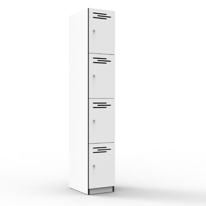 Door Melamine Locker Natural White Four Door