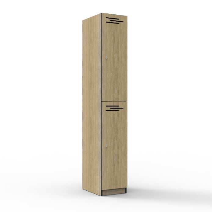 Door Melamine Locker Natural Oak Two Door