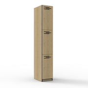 Door Melamine Locker Natural Oak Three Door