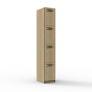 Door Melamine Locker Natural Oak Four Door