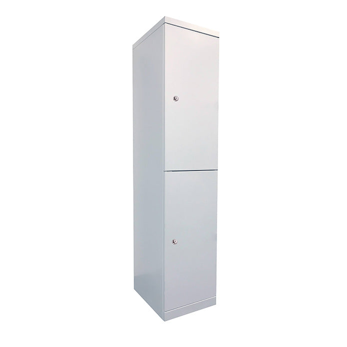 Steelco Flush Front Locker 2 Door Locker Keylock White Satin