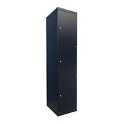 Steelco Flush Front Locker 3 Door Locker Keylock Black Satin