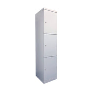 Steelco Flush Front Locker 3 Door Locker Keylock White Satin