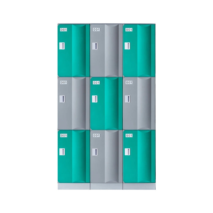 ABS Plastic Locker - Bank of 3 - 3 Door Full Height