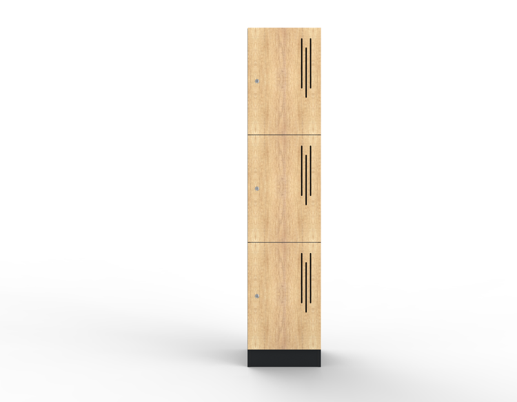 Steelco Laminated School and Gym Commercial Lockers Three Natural Oak