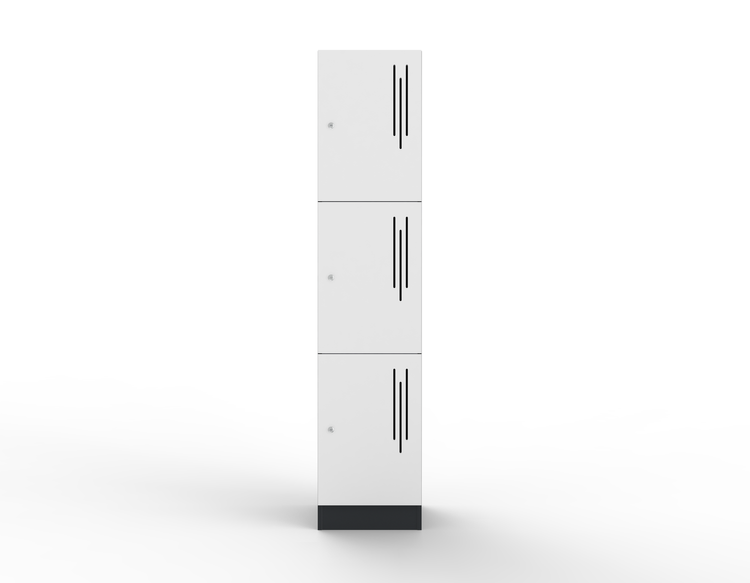 Steelco Laminated School and Gym Commercial Lockers Three White