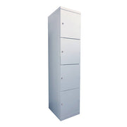 Steelco Flush Front Locker 4 Door Locker Keylock White Satin