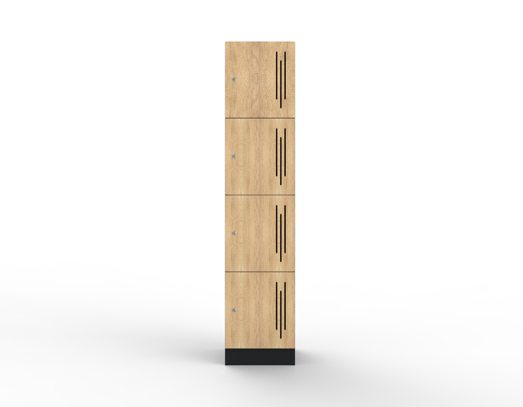 Steelco Laminated School and Gym Commercial Lockers Four Natural Oak