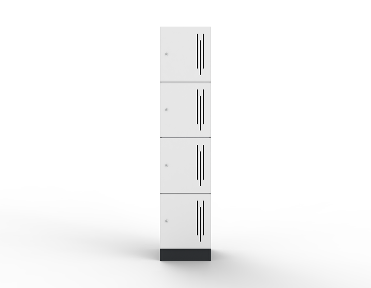 Steelco Laminated School and Gym Commercial Lockers Four White