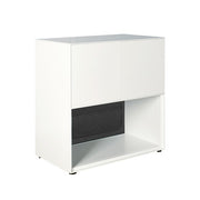 Steelco Edge Modular Range Cabinet 2 Tier Cabinet - 1 Door - 1 Open Shelf White Satin