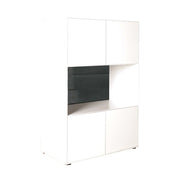 Steelco Edge Modular Range Cabinet 3 Tier Cabinet - 1 Open Shelf - 2 Door White Satin