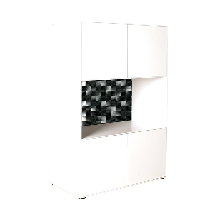 Steelco Edge Modular Range Cabinet 3 Tier Cabinet - 1 Open Shelf - 2 Door White Satin