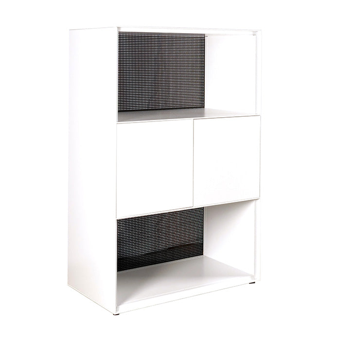 Steelco Edge Modular Range Cabinet 3 Tier Cabinet - 2 Open Shelf - 1 Door White Satin