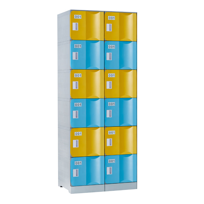 ABS Plastic Locker - Bank of 2 - 6 Door Full Height