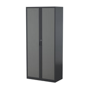 Steelco Tambour Door Cabinet 3 Shelves- 1320mm H x 900mm W x 463D Black Satin