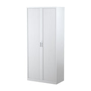 Steelco Tambour Door Cabinet 3 Shelves- 1320mm H x 900mm W x 463D White Satin
