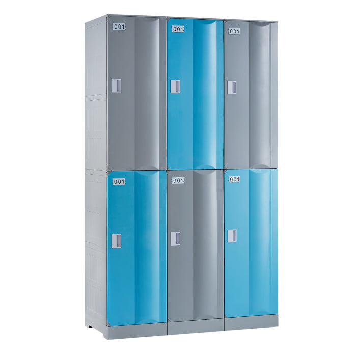 ABS Plastic Locker - Bank of 3 - 2 Door Full Height