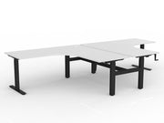 Agile Winder Adjust 90° Shared Workstation 1803 x 1800 750 (2 Piece top) White Black