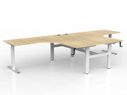 Agile Winder Adjust 90° Shared Workstation 1802 x 1800 750 (2 Piece top) Natural Oak White