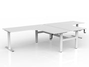 Agile Winder Adjust 90° Shared Workstation 1802 x 1800 750 (2 Piece top) White White