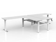 Agile Winder Adjust 90° Shared Workstation 1800 x 1800 600 (2 Piece top)(With Cabel Tray) White White