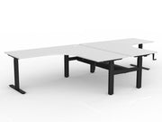 Agile Winder Adjust 90° Shared Workstation 1803 x 1800 750 (2 Piece top)(With Cabel Tray) White Black