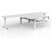 Agile Winder Adjust 90° Shared Workstation 1802 x 1800 750 (2 Piece top)(With Cabel Tray) White White